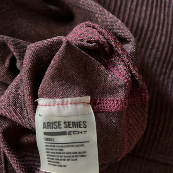 ECHT Apparel Arise SeriesCropped Top Long Sleeves + Ribbed Leggins Marron Small - Picture 12 of 12